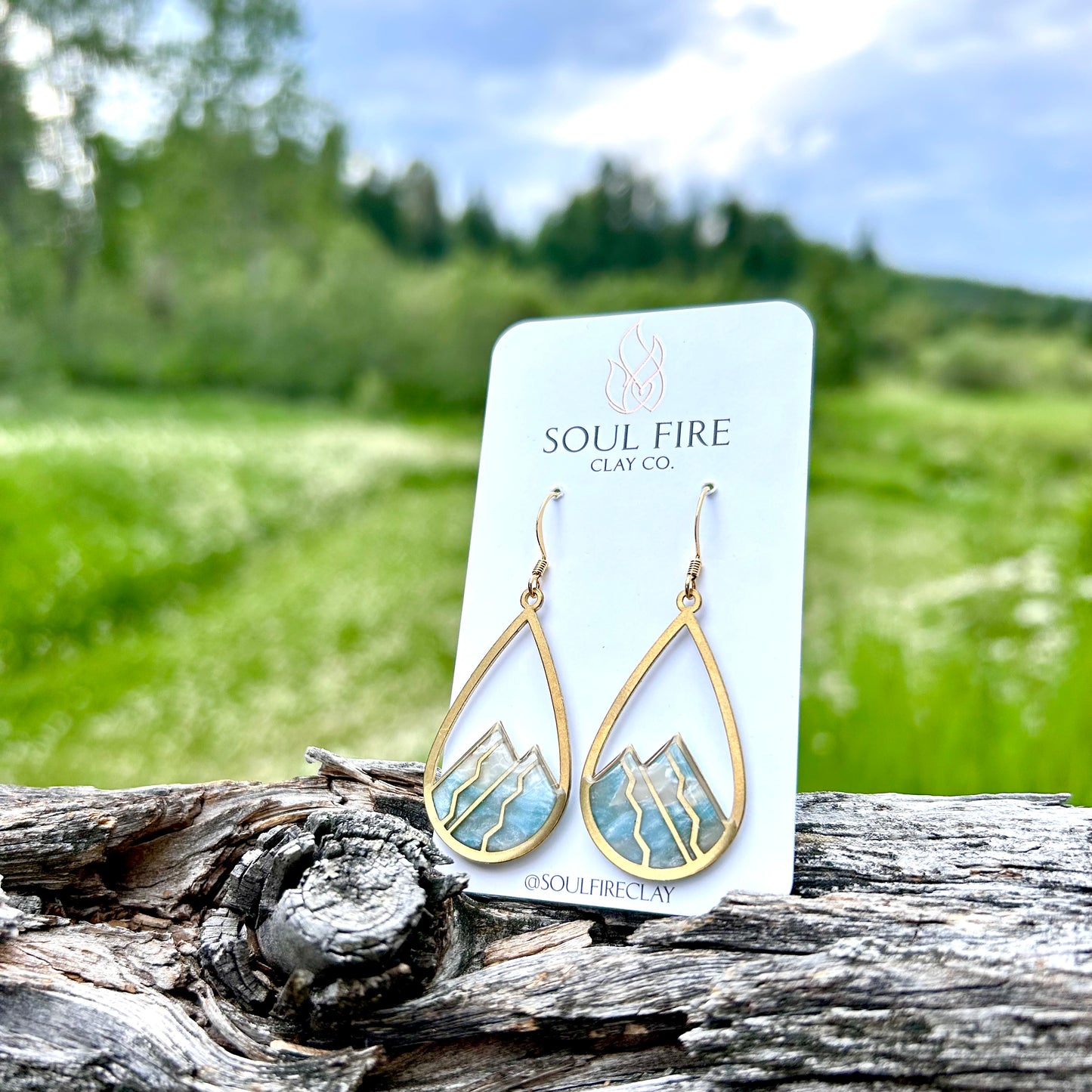 Mountainscape - Marbled Clay - Statement Earrings