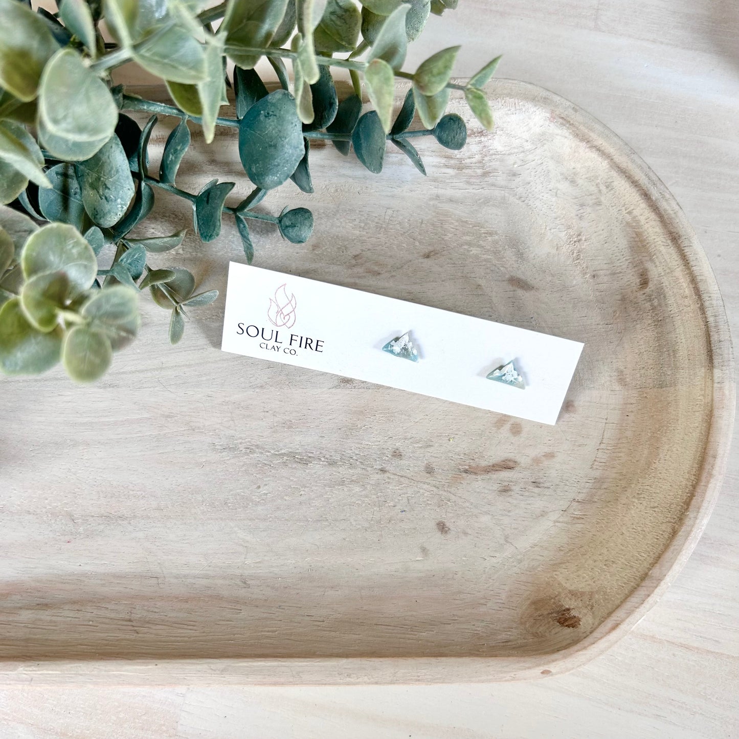 Mountainscape Studs- Marbled Clay - Statement Earrings