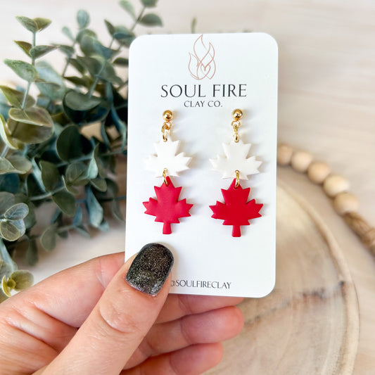 Canada day - maple leaf - statement Earrings
