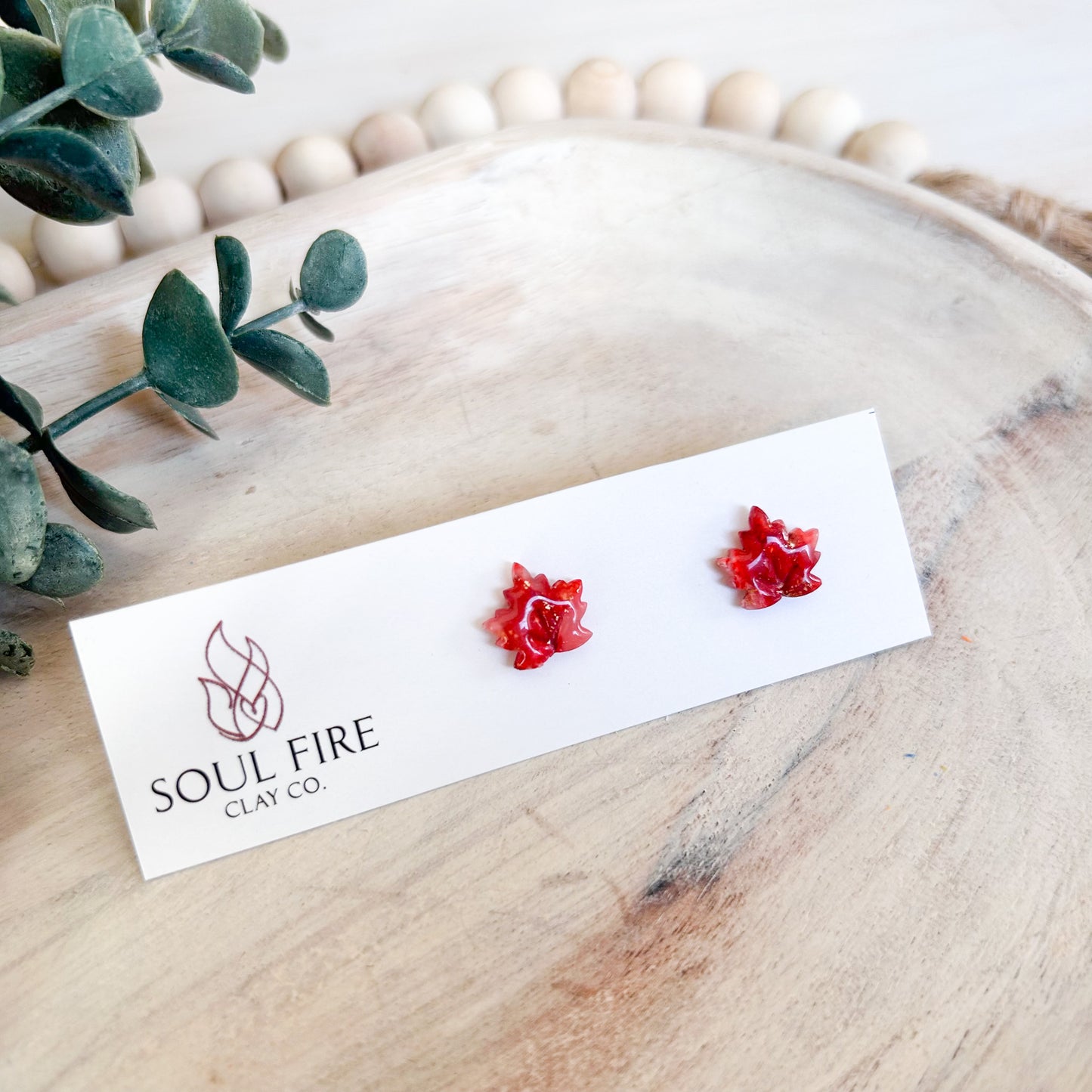 Canada day - maple leaf stud - statement Earrings