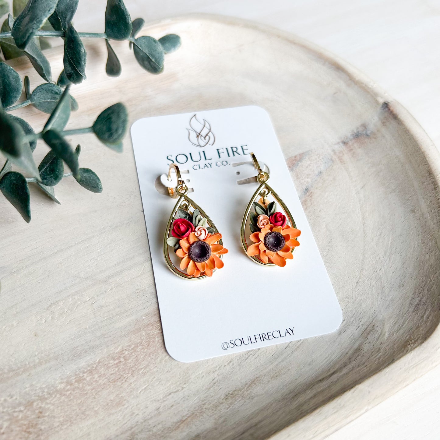 Sunflower Fall Floral - Statement Earrings