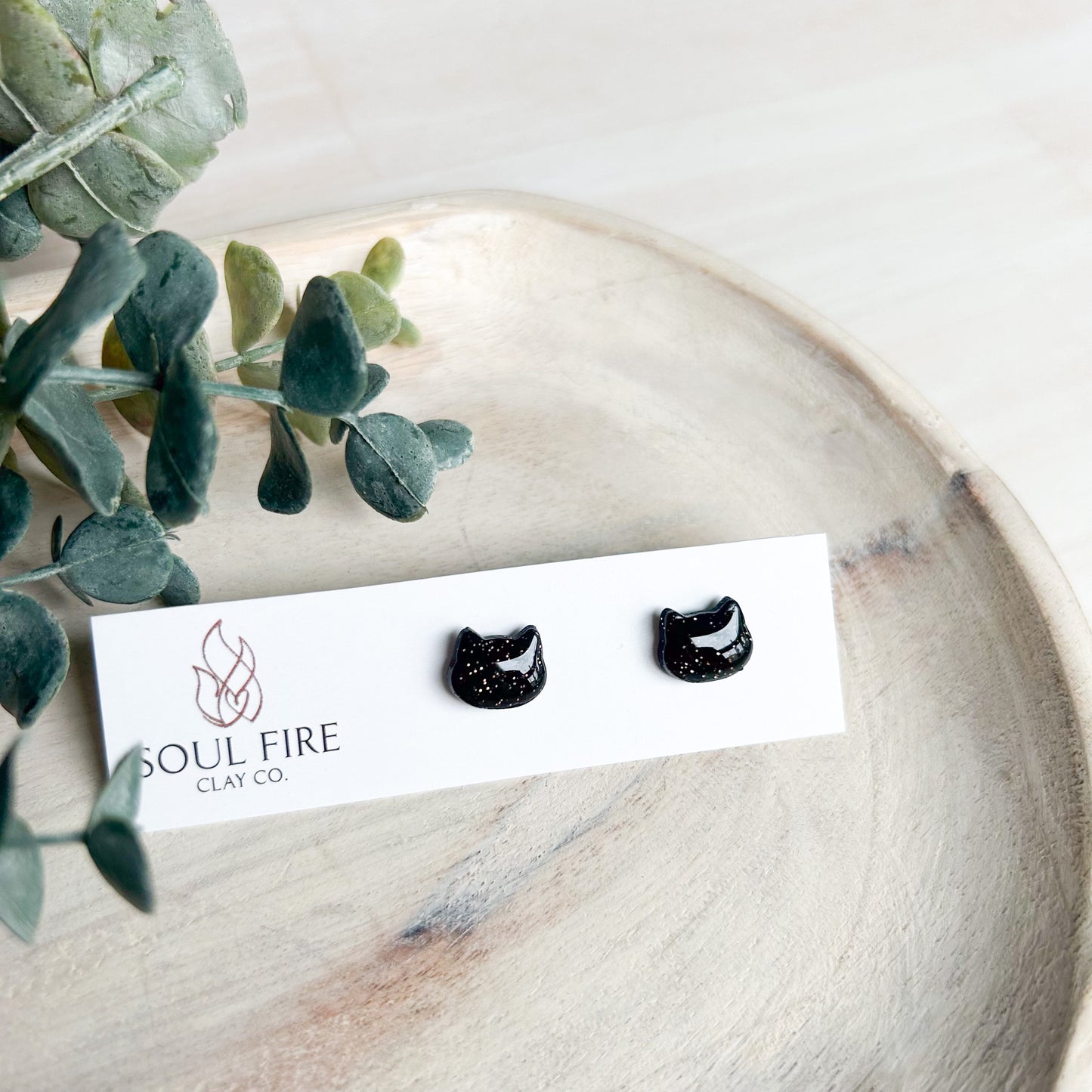 Black Cat Stud - Fall Statement Earrings