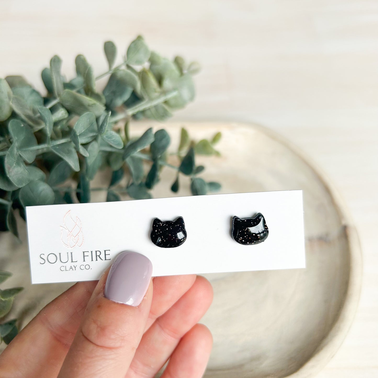 Black Cat Stud - Fall Statement Earrings