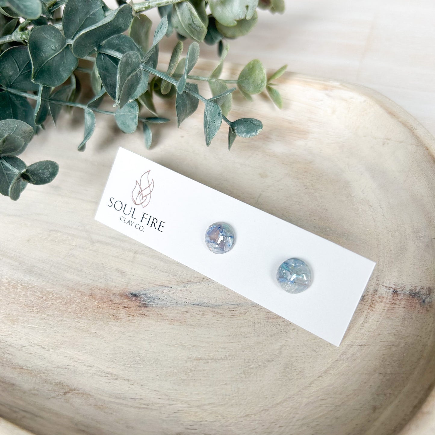 Pastel Marbled Stud - Statement Earrings