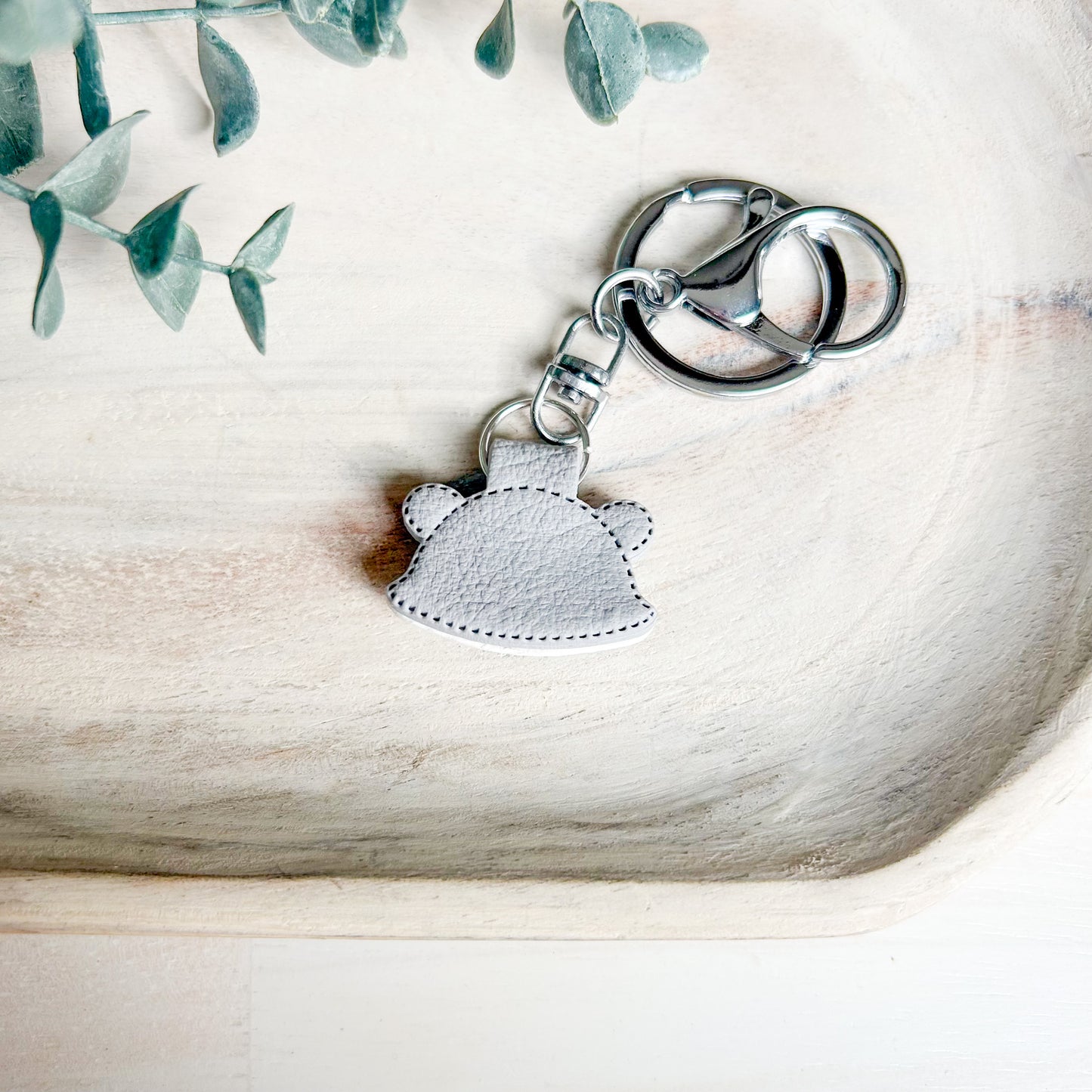 Bear, Fox & Raccoon - Leather Textured Polymer Clay Keychain