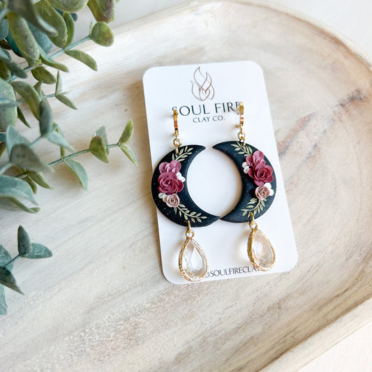 Floral Moon - Fall Statement Earrings