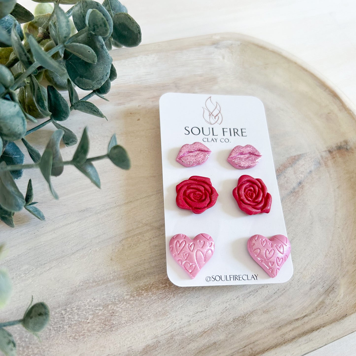 Sweet Love Stud Trio - Valentines Statement Earrings