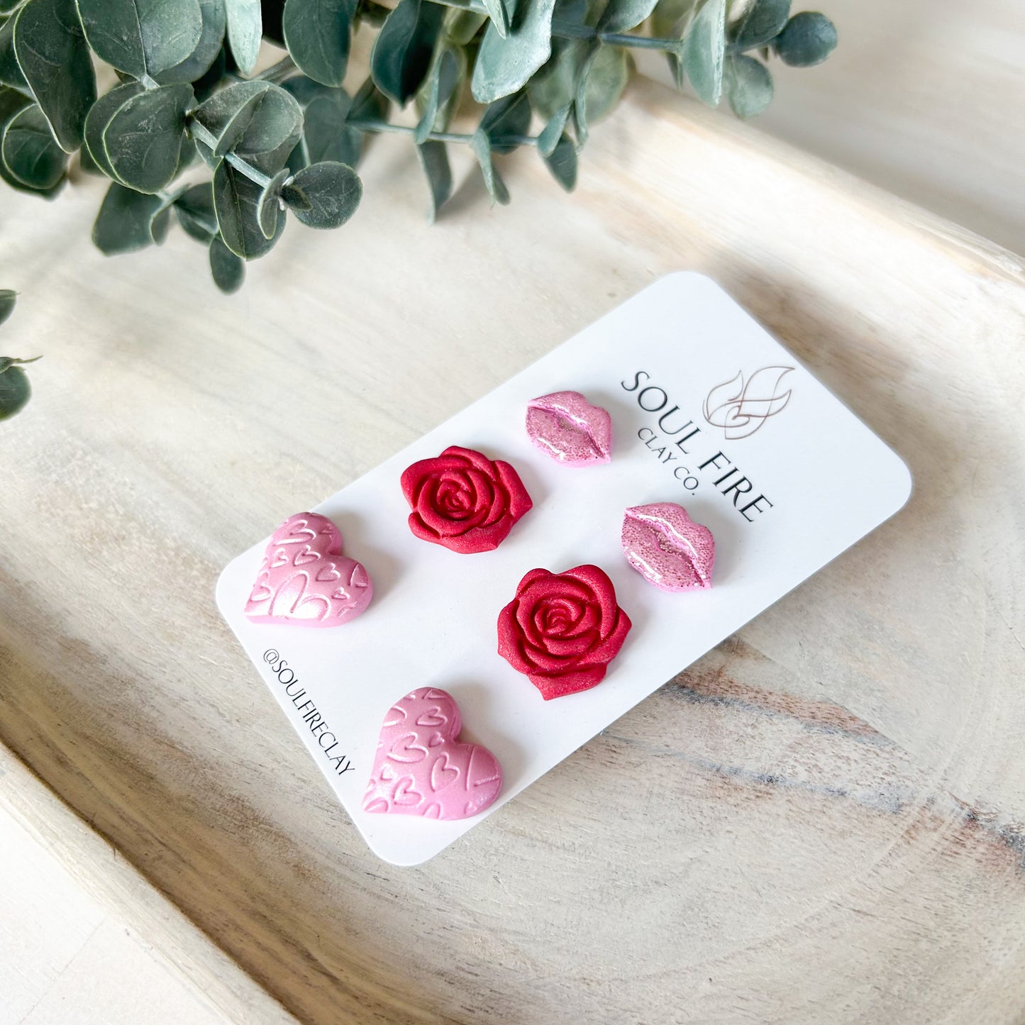 Sweet Love Stud Trio - Valentines Statement Earrings