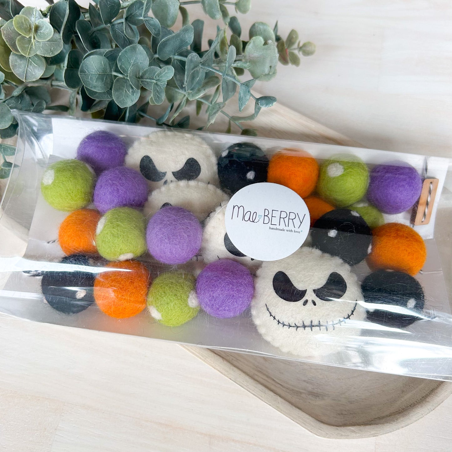 Jack Skellington - Orange, Green & Purple - Halloween Felt Garland