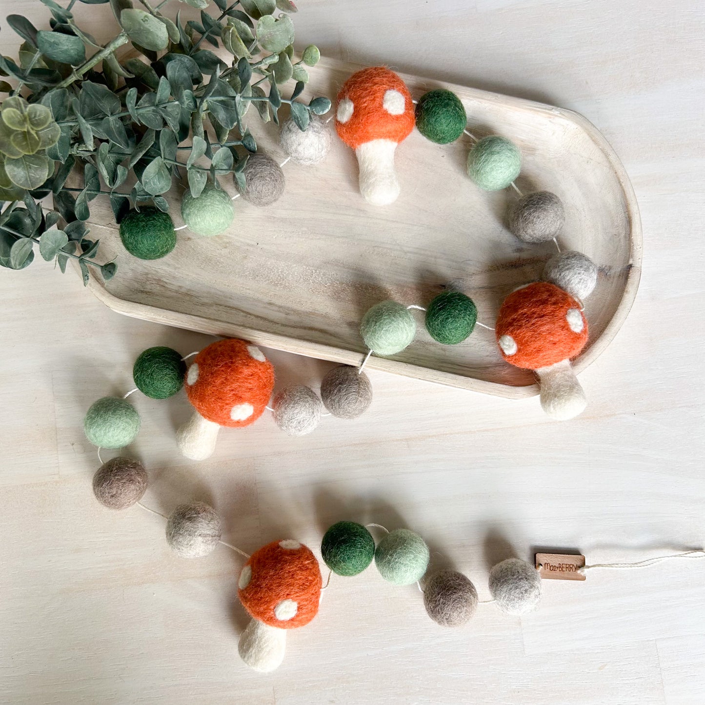 Paprika Mushroom - Rust Toadstool - Fall Felt Garland