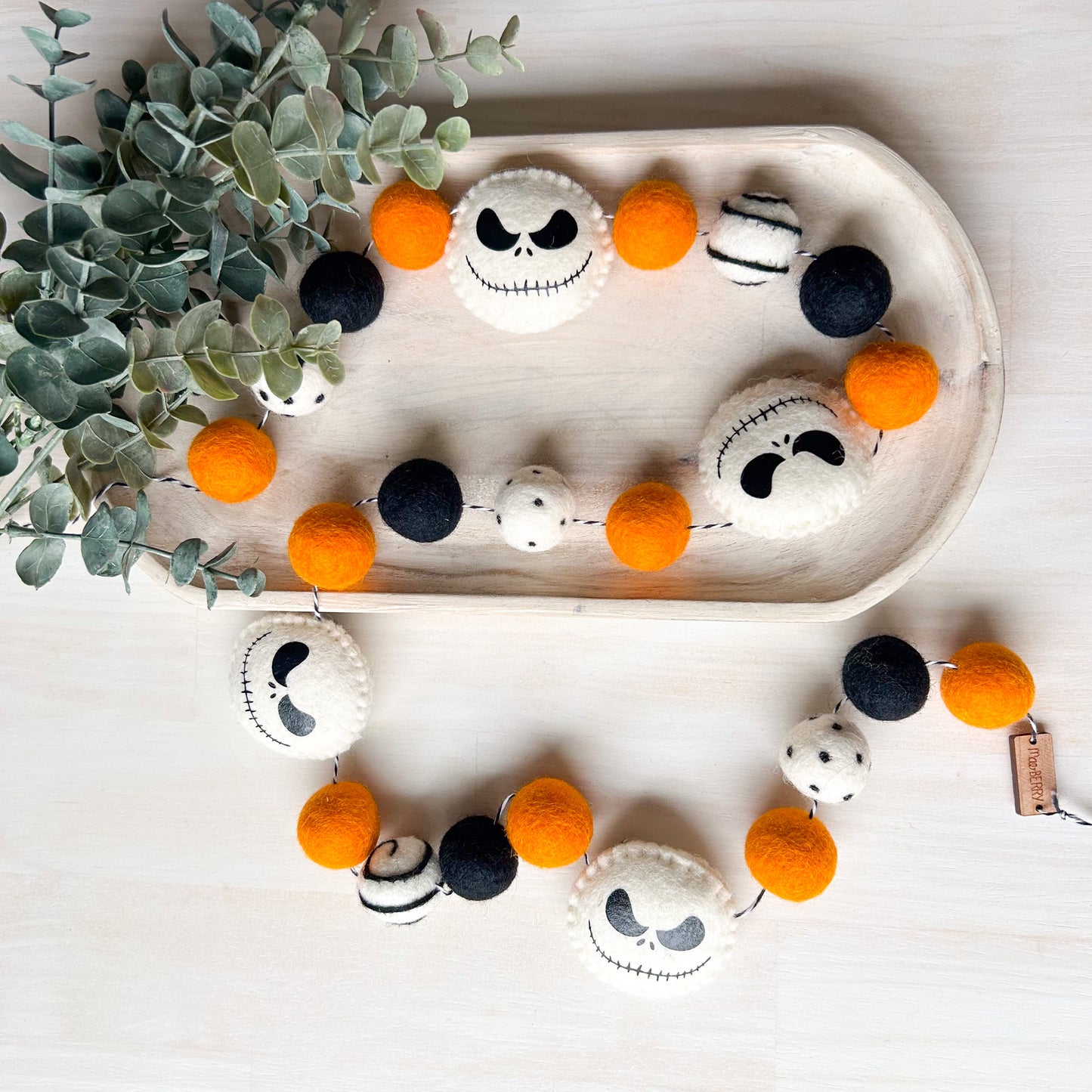 Jack Skellington - Orange & Black - Halloween Felt Garland