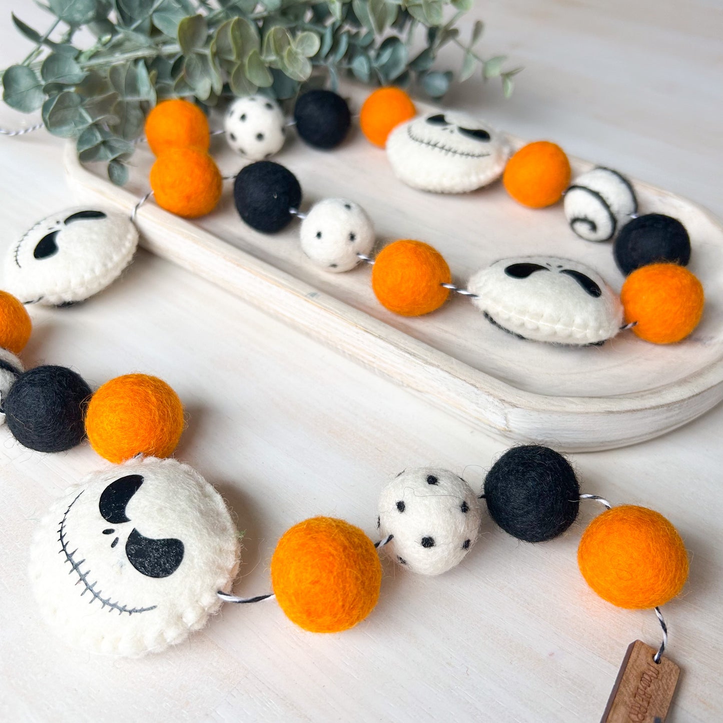 Jack Skellington - Orange & Black - Halloween Felt Garland