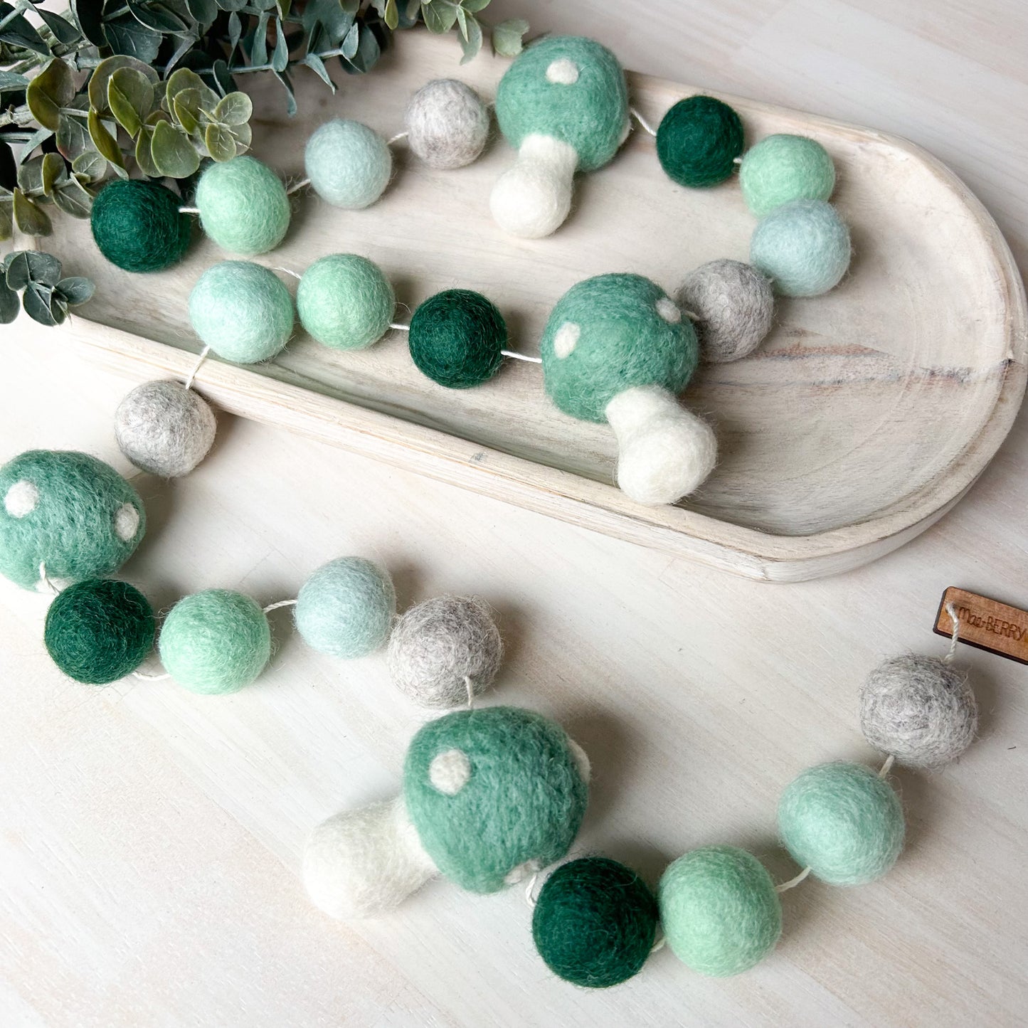 Mint Mushroom - Green Toadstool - Fall Felt Garland