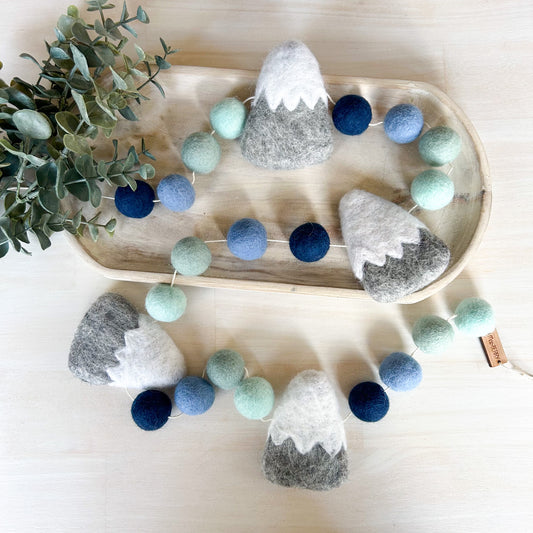 Blue Rocky Mountain - Felt Garland