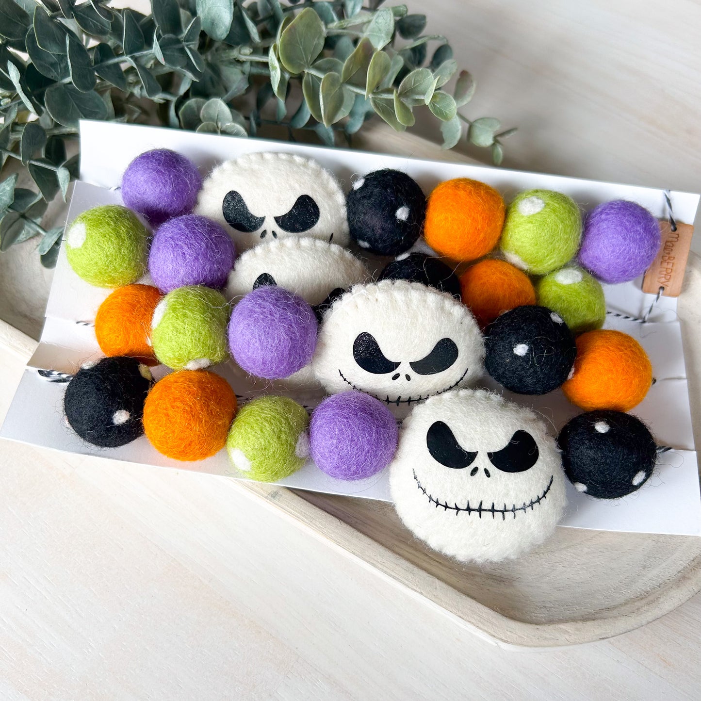 Jack Skellington - Orange, Green & Purple - Halloween Felt Garland