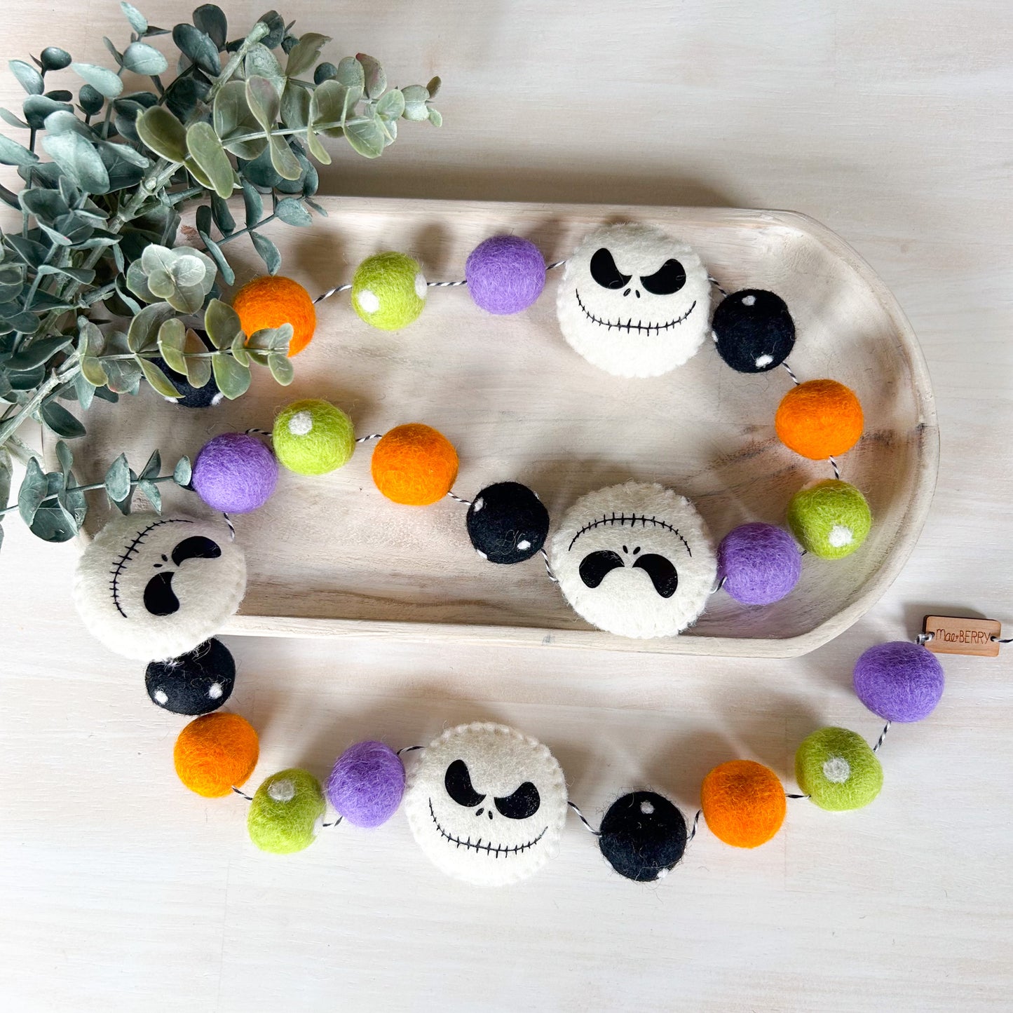 Jack Skellington - Orange, Green & Purple - Halloween Felt Garland