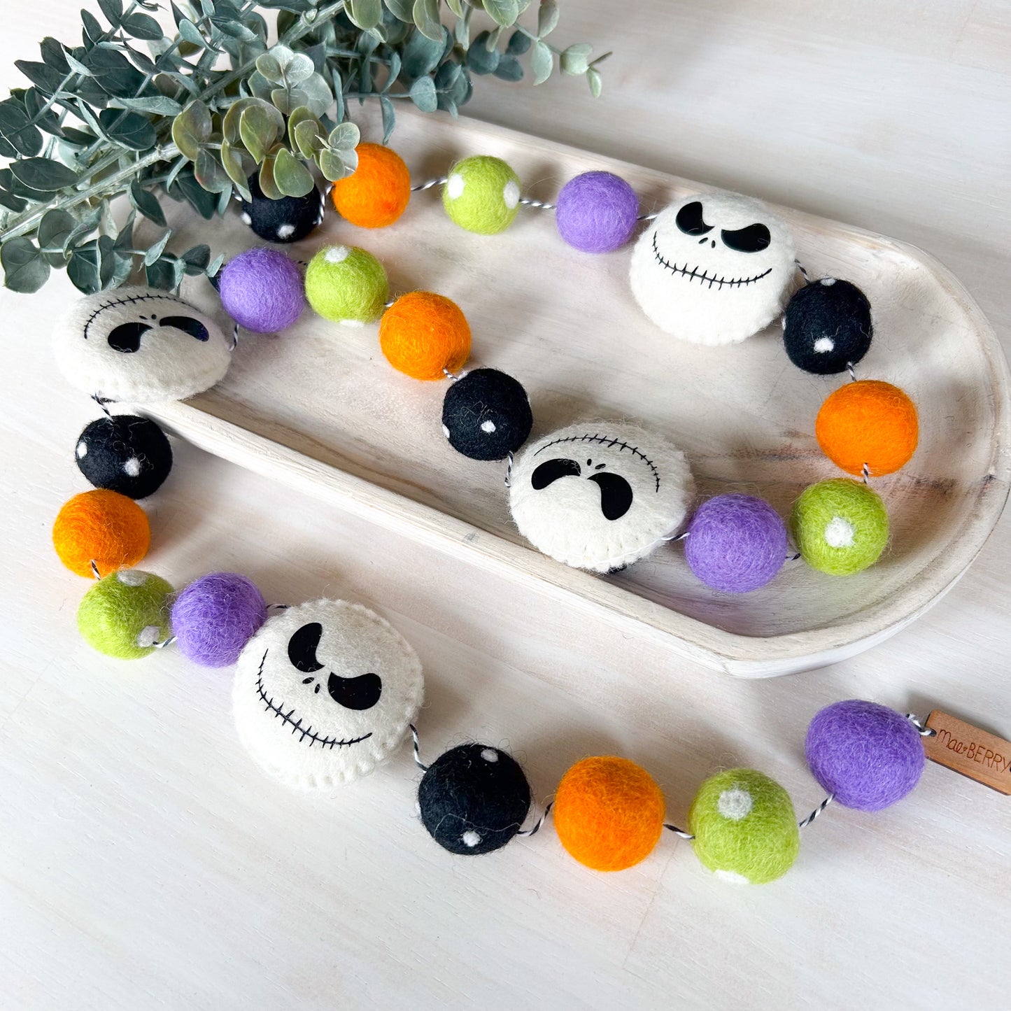 Jack Skellington - Orange, Green & Purple - Halloween Felt Garland