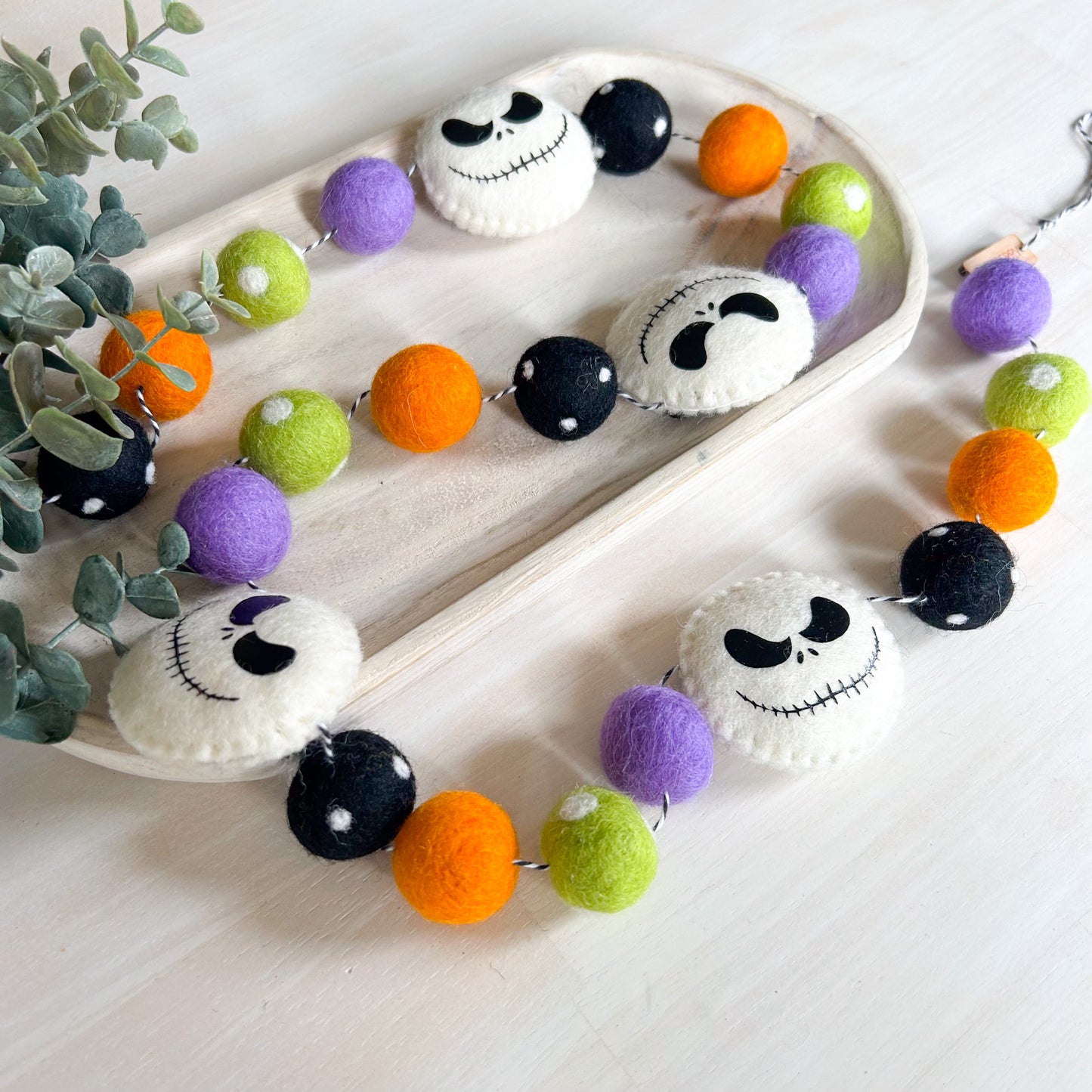 Jack Skellington - Orange, Green & Purple - Halloween Felt Garland