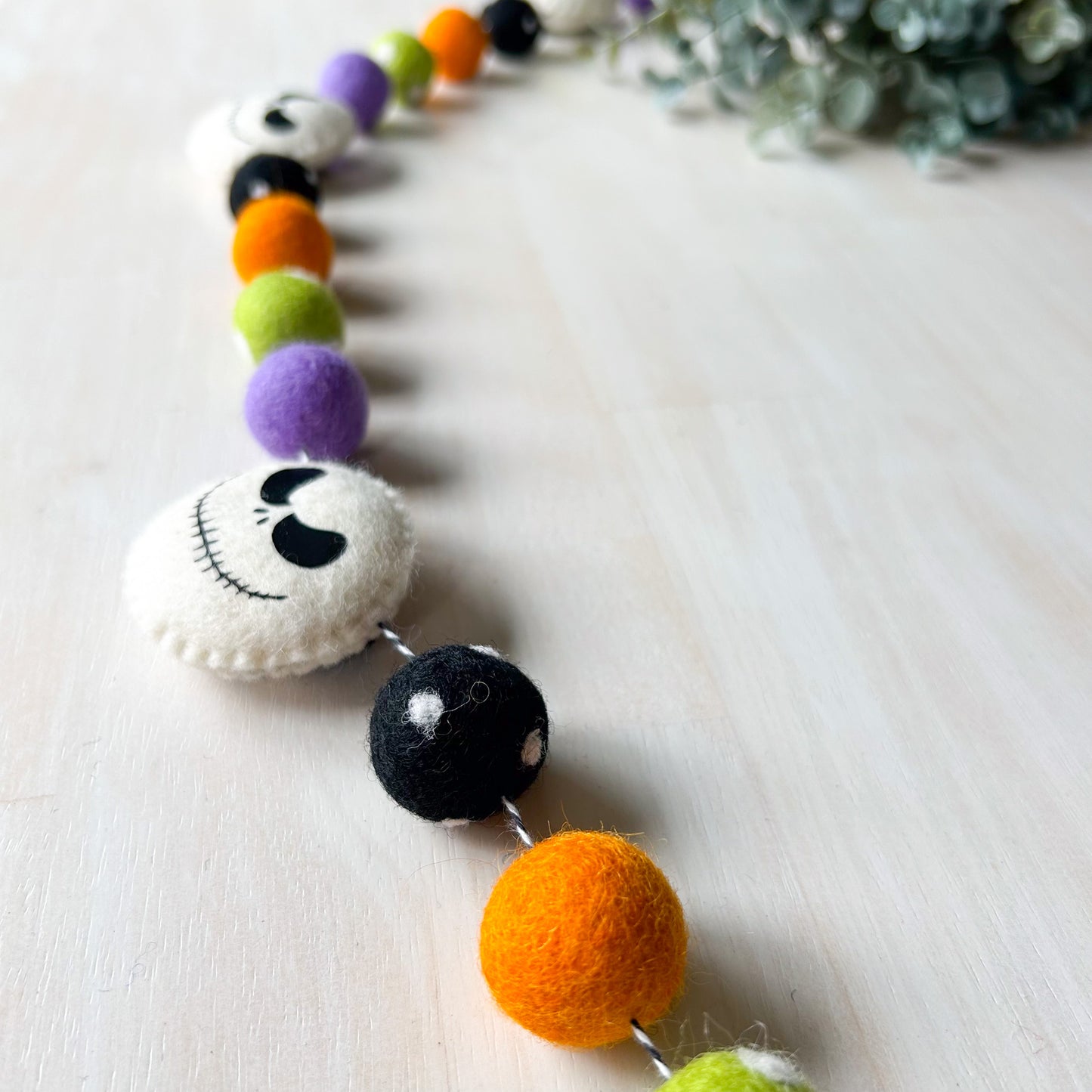 Jack Skellington - Orange, Green & Purple - Halloween Felt Garland