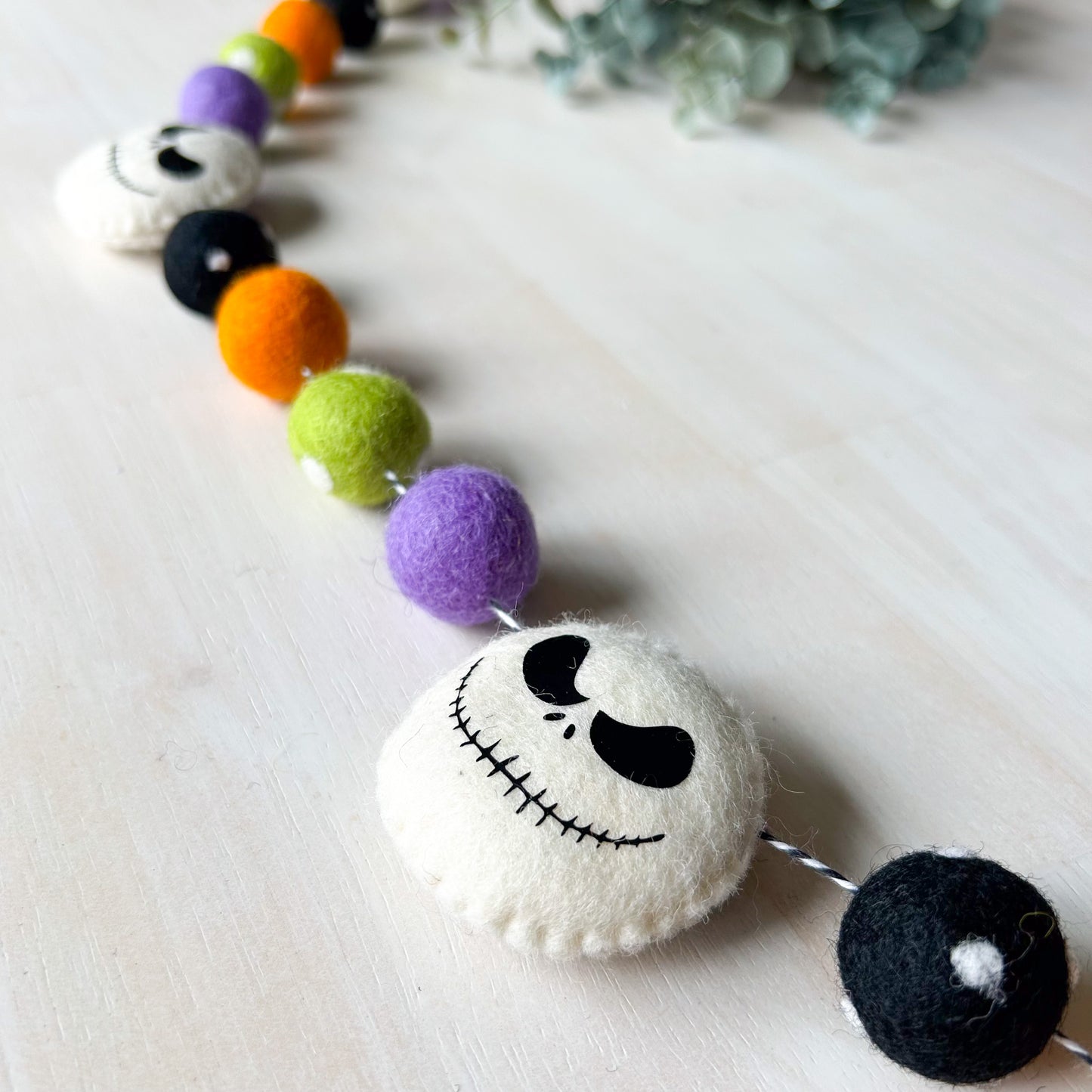 Jack Skellington - Orange, Green & Purple - Halloween Felt Garland