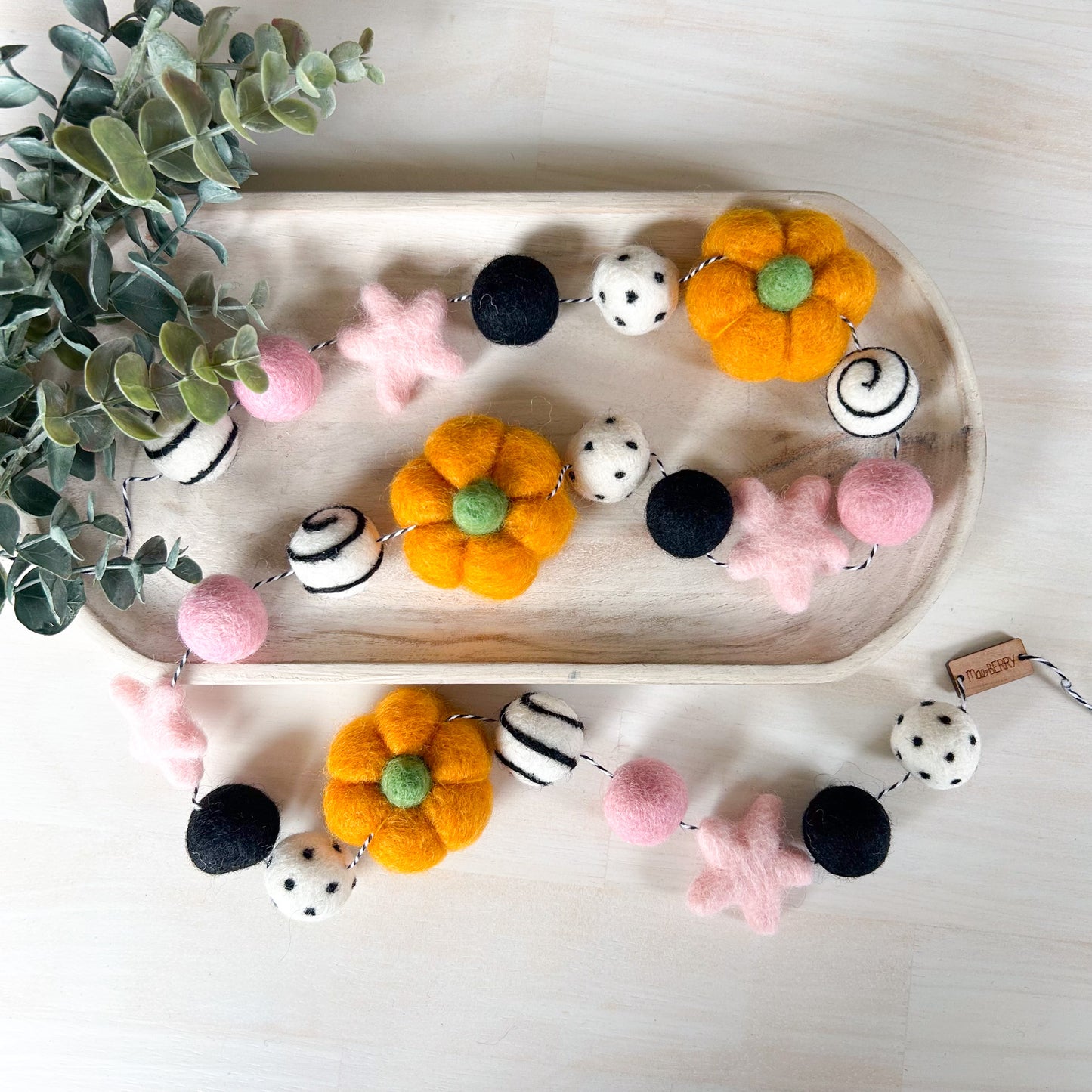 Pink & Orange Pumpkin - Halloween Felt Garland