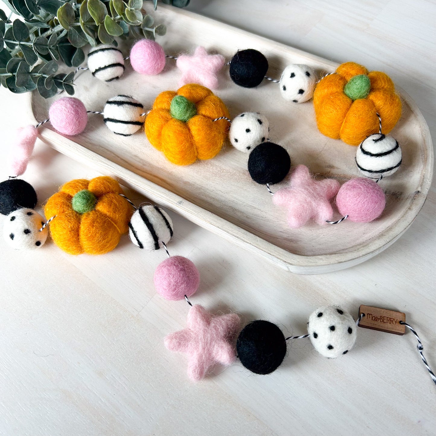 Pink & Orange Pumpkin - Halloween Felt Garland