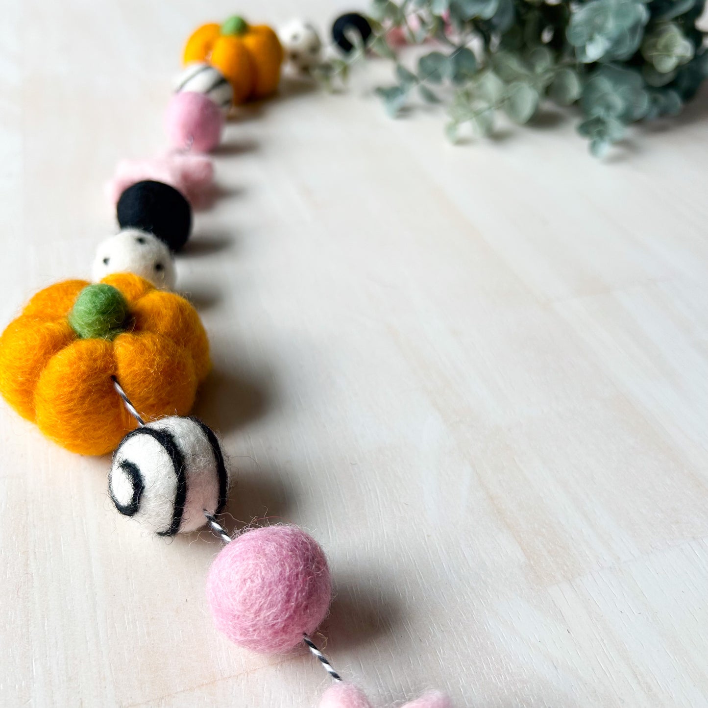 Pink & Orange Pumpkin - Halloween Felt Garland