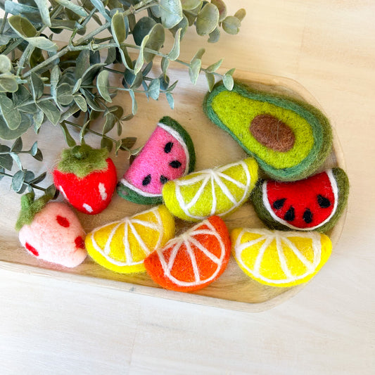 Fruits - Loose Felt Pieces - Sensory Play - Tiered Tray Decor