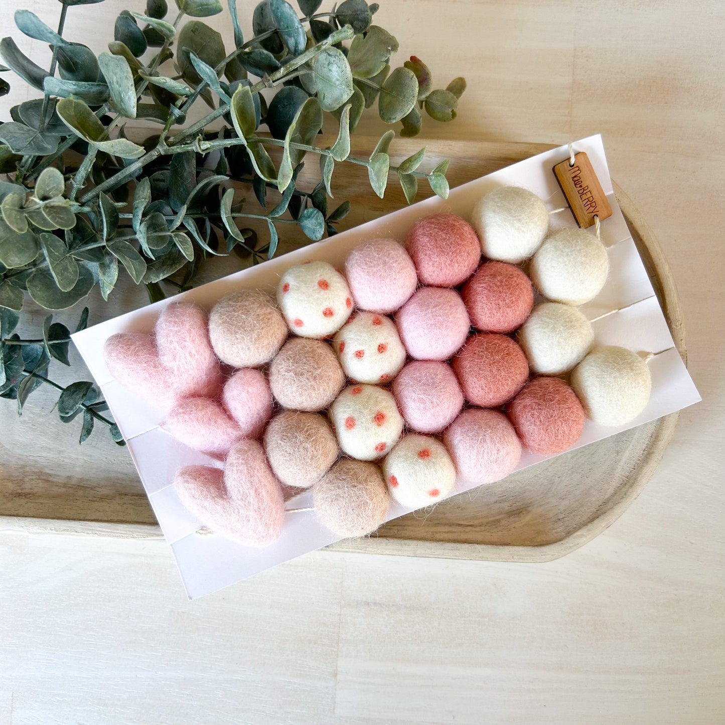 Ombre-Blush Hearts Garland