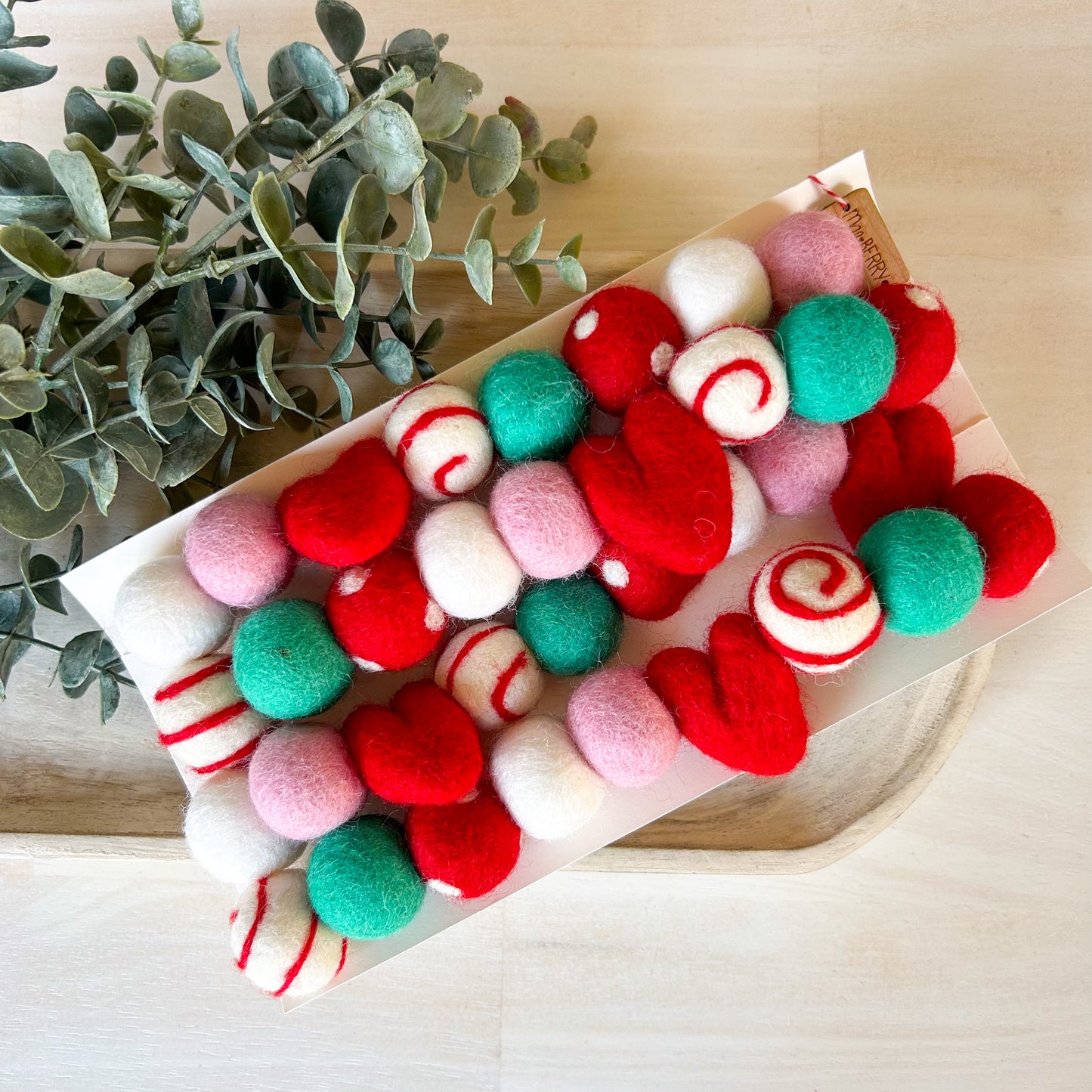 Red, Teal & Pink Hearts Garland