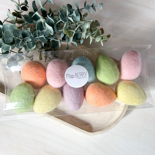 Pastel Eggs - Loose Felt Pieces - Sensory Play - Tiered Tray Decor