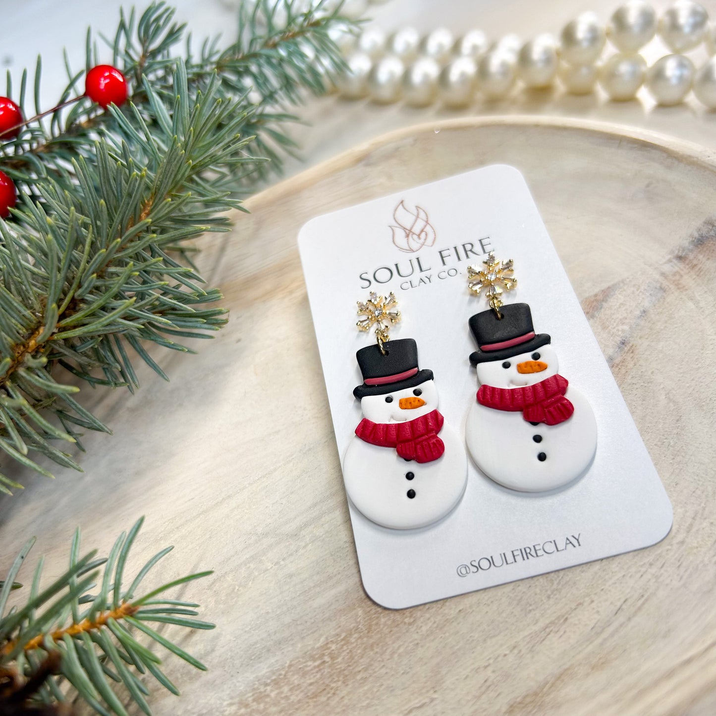 Snowman - Frosty - Christmas Statement Earrings