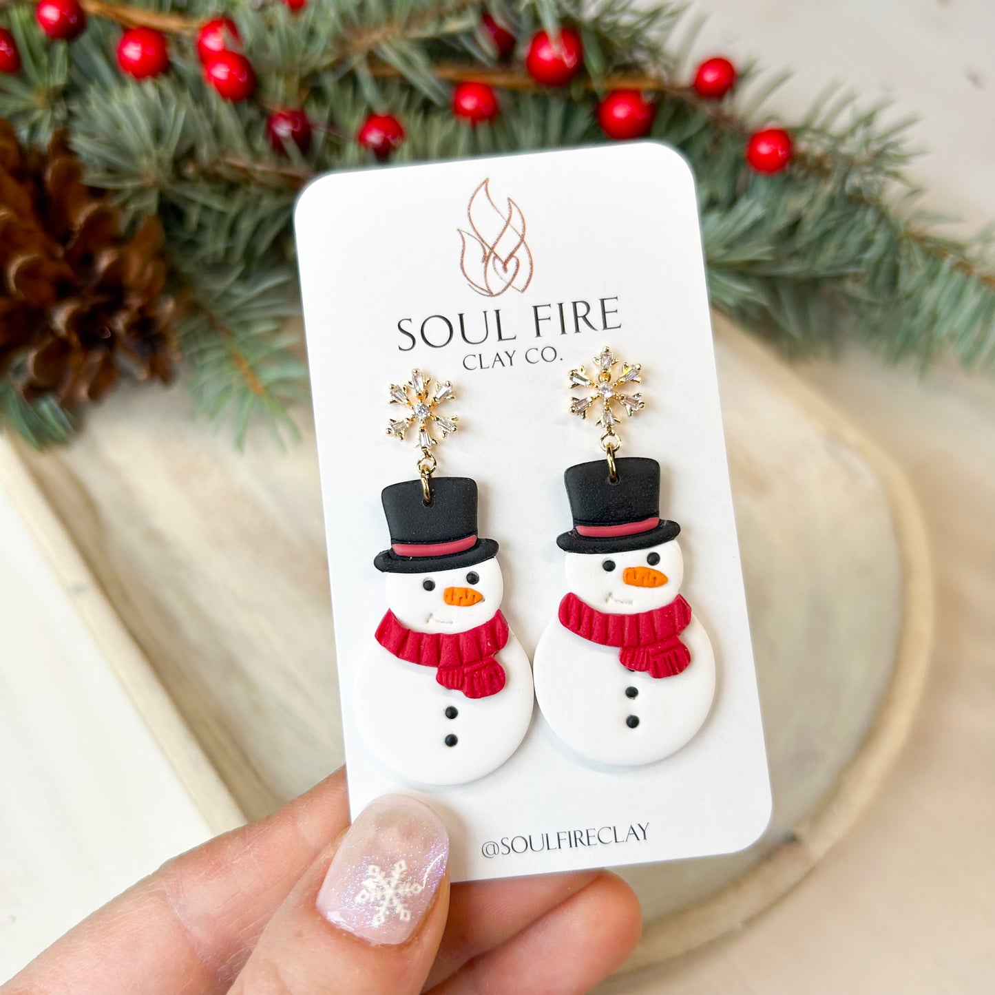 Snowman - Frosty - Christmas Statement Earrings