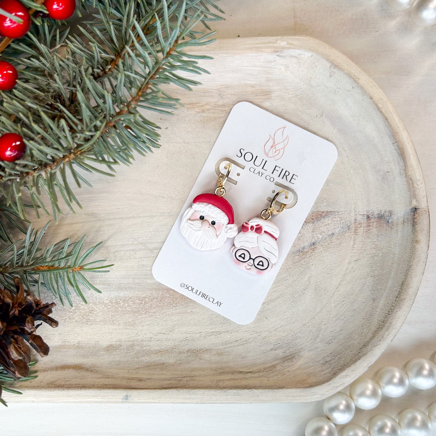 Santa & Mrs. Clause - Christmas Statement Earrings