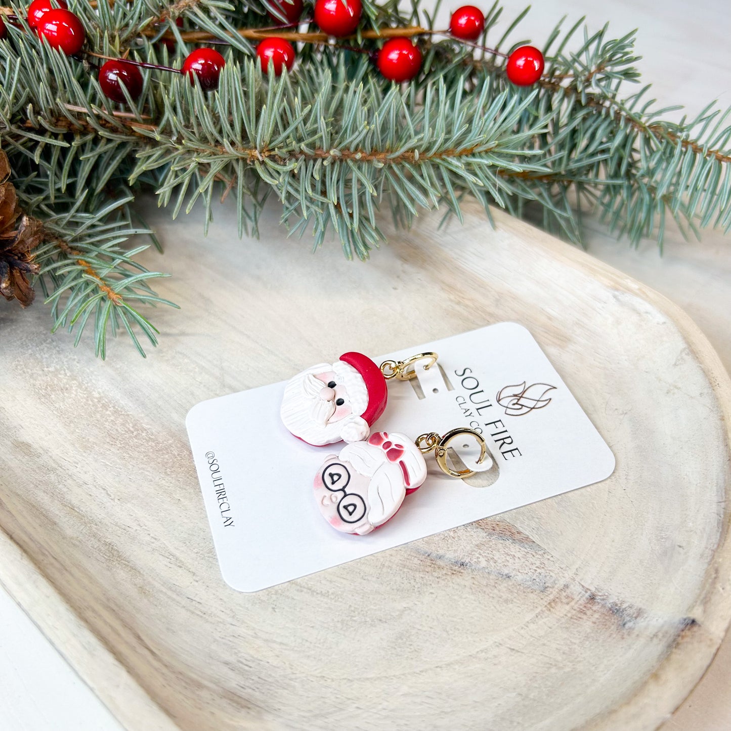 Santa & Mrs. Clause - Christmas Statement Earrings