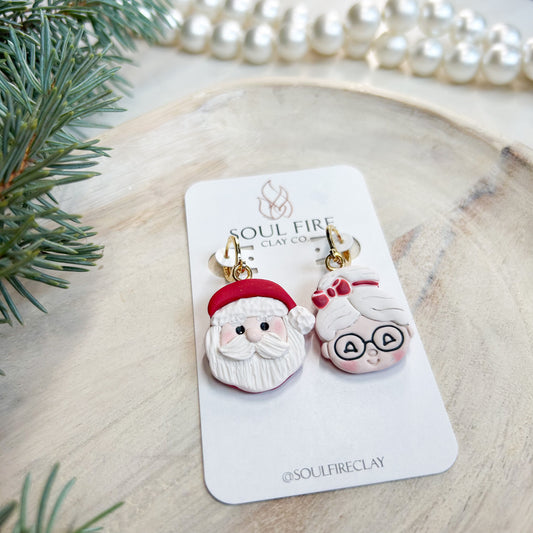 Santa & Mrs. Clause - Christmas Statement Earrings