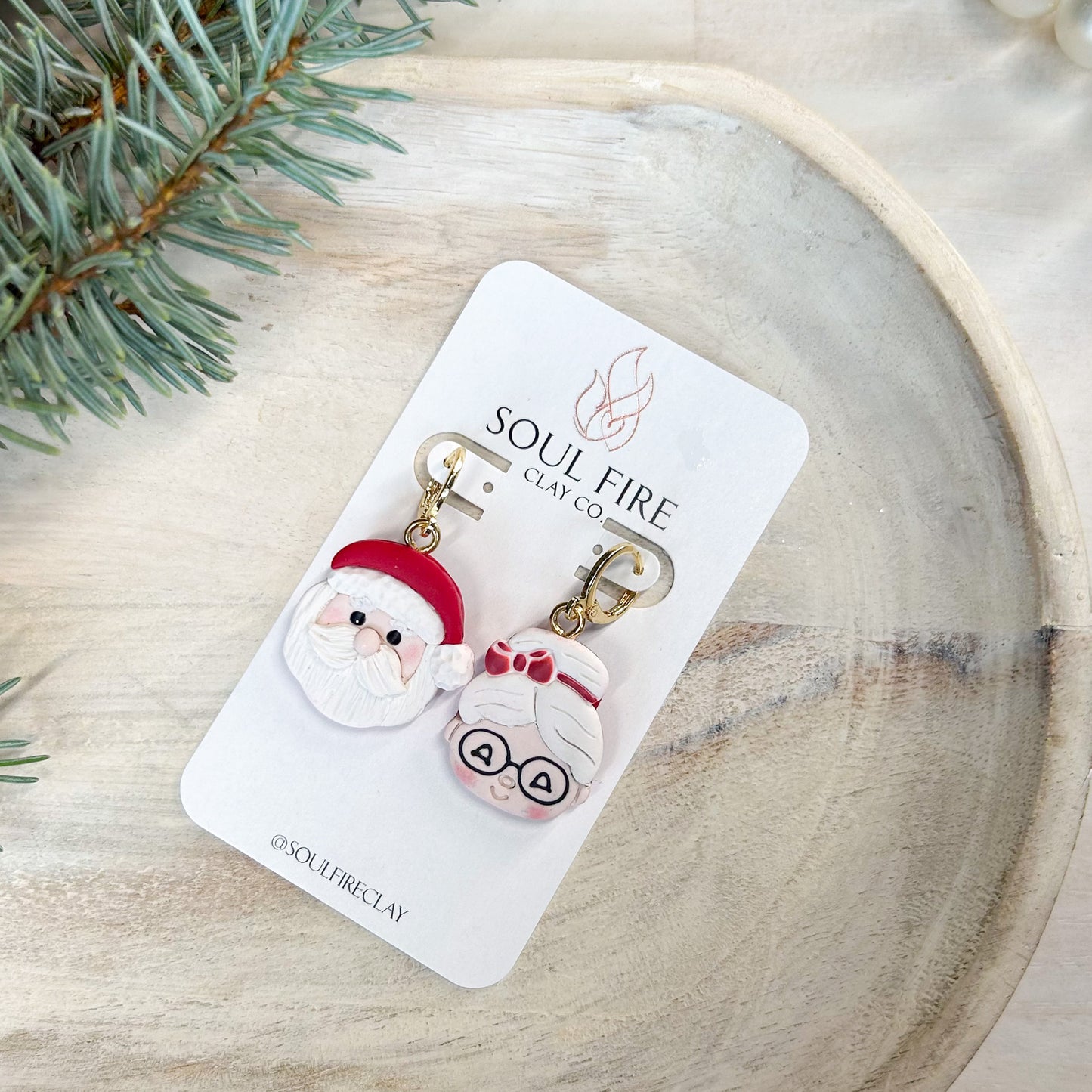 Santa & Mrs. Clause - Christmas Statement Earrings