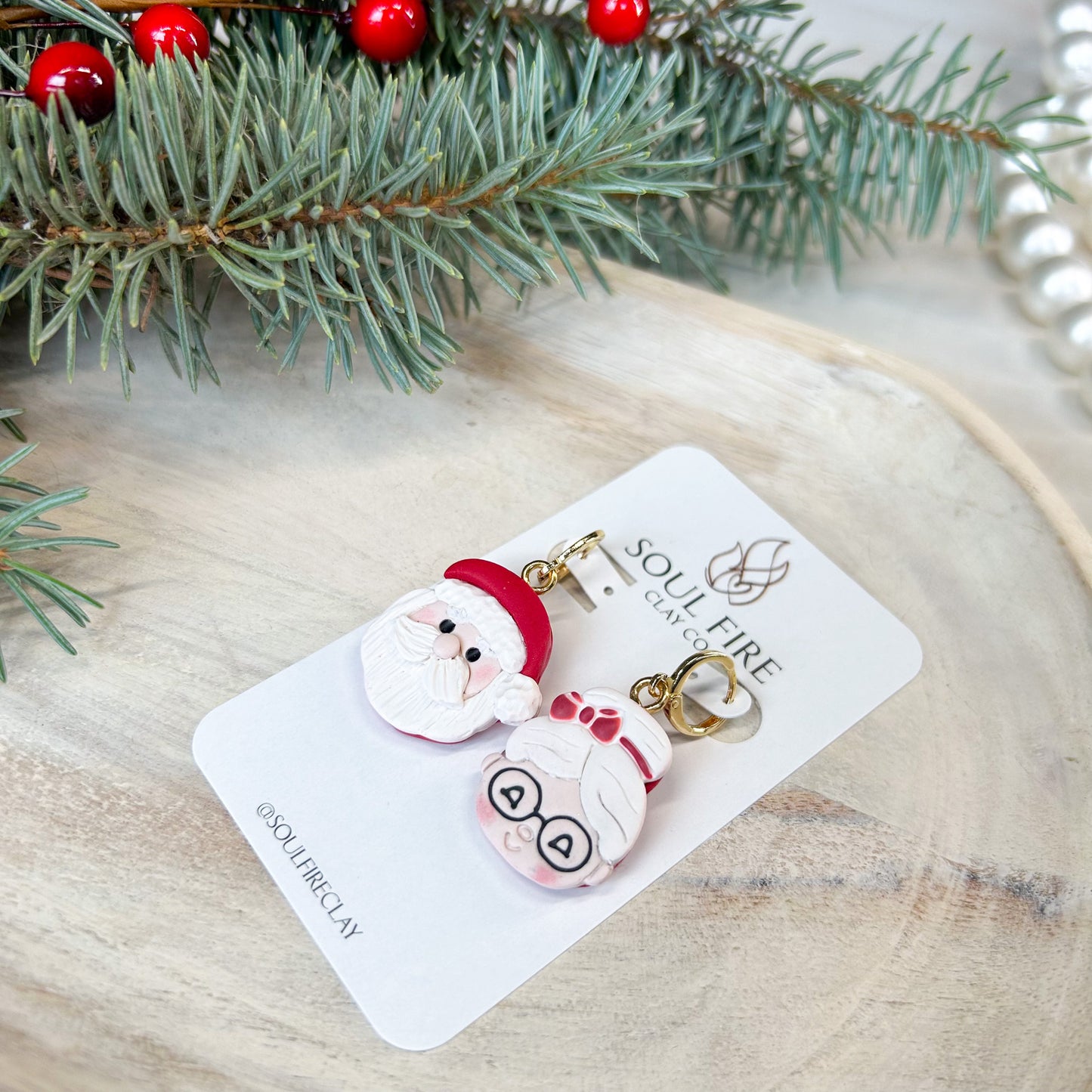 Santa & Mrs. Clause - Christmas Statement Earrings