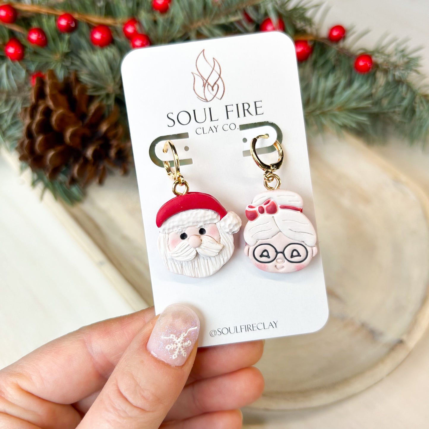 Santa & Mrs. Clause - Christmas Statement Earrings