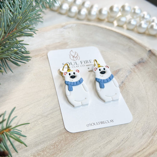 Polar Bear - Winter - Christmas Statement Earrings