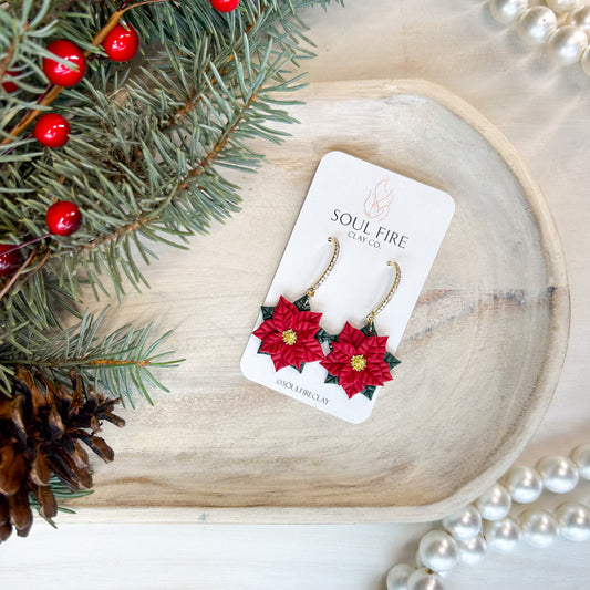 Poinsettia - Christmas Statement Earrings