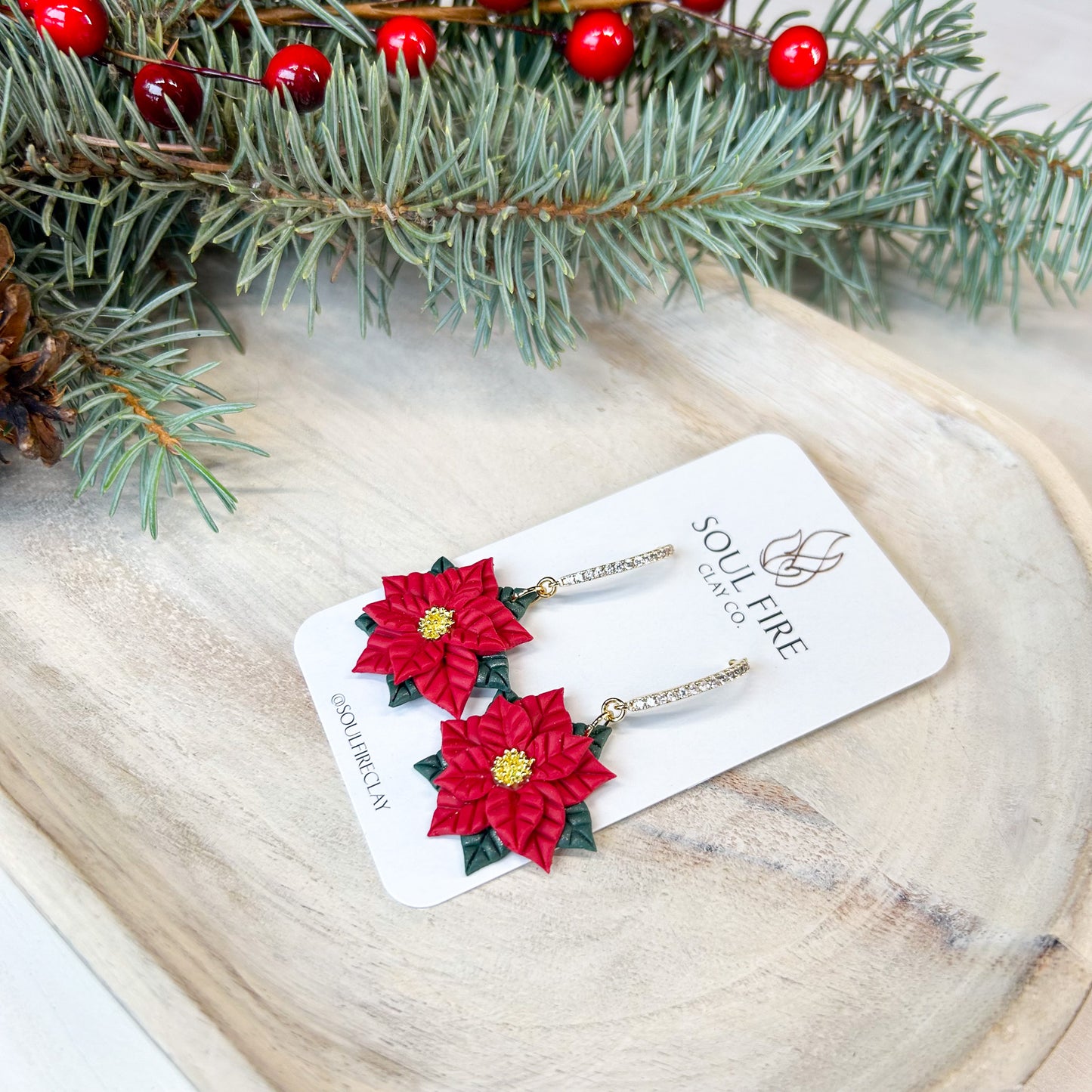 Poinsettia - Christmas Statement Earrings