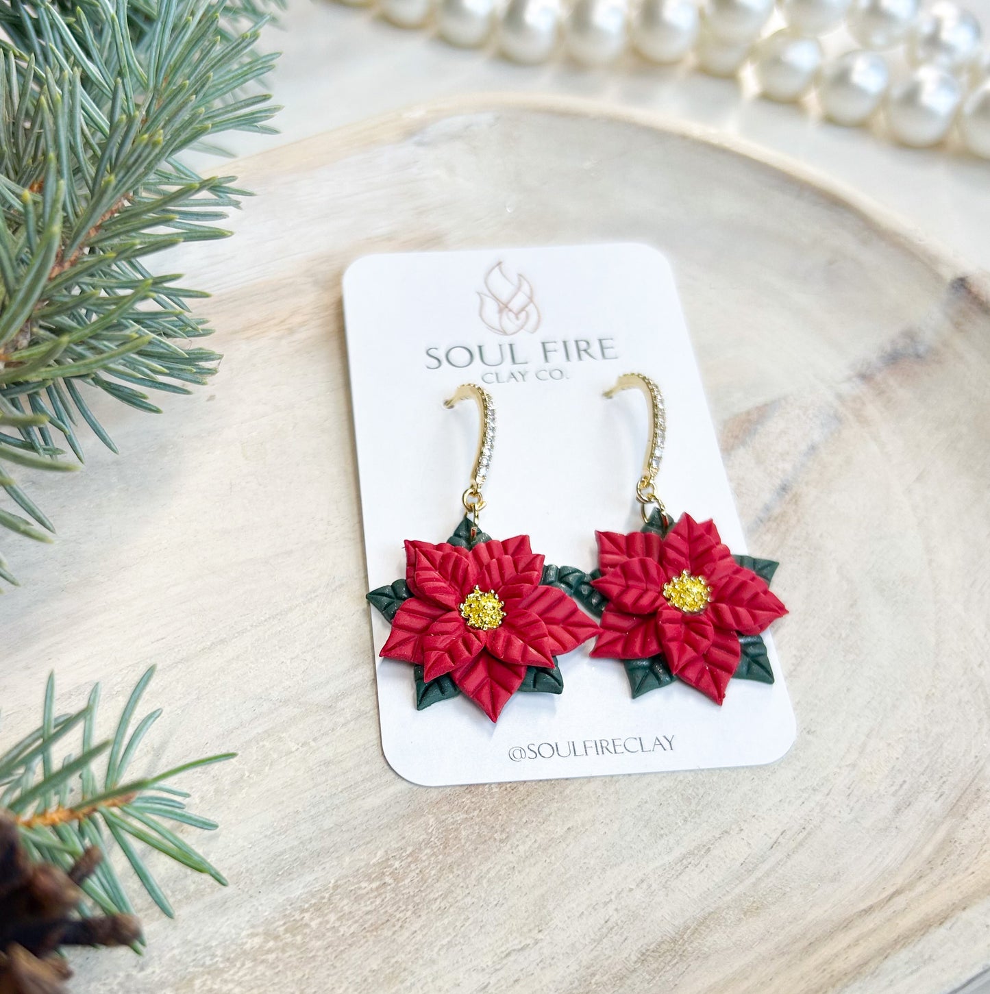 Poinsettia - Christmas Statement Earrings