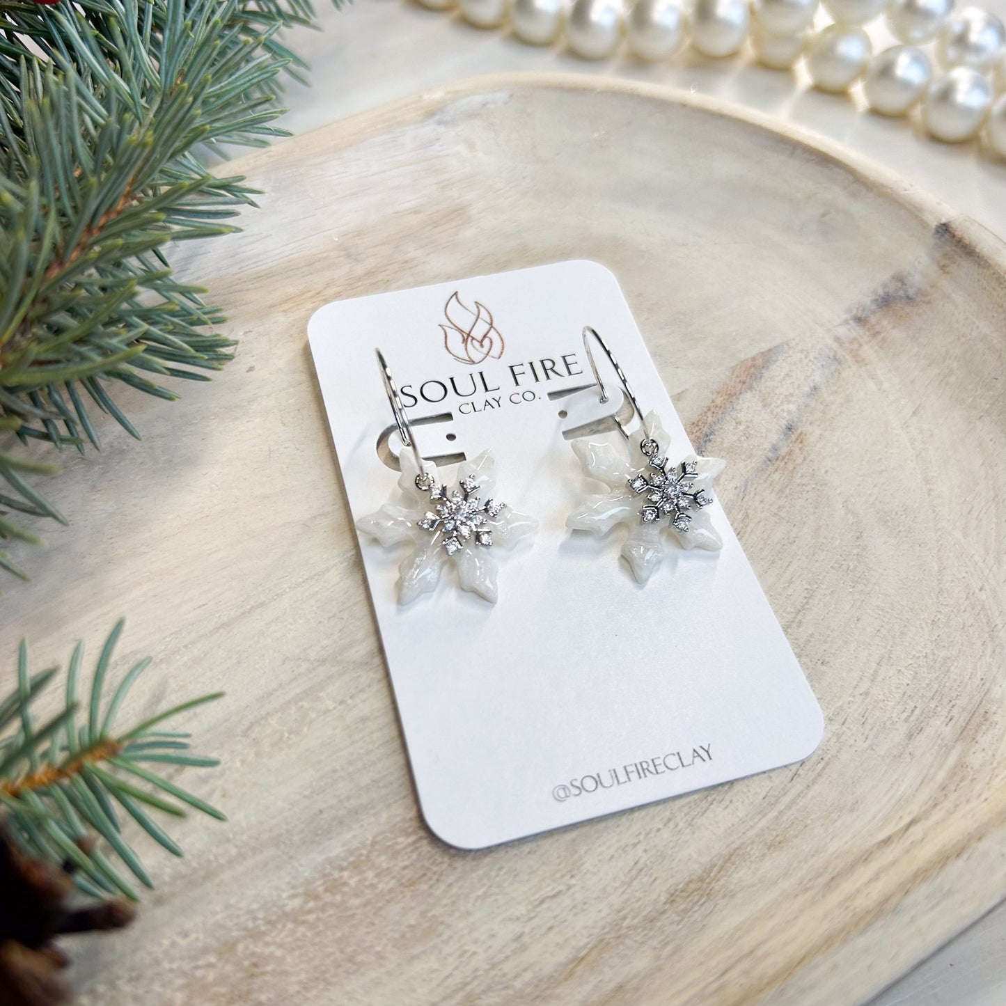 Snowflake Bling - Christmas Statement Earrings