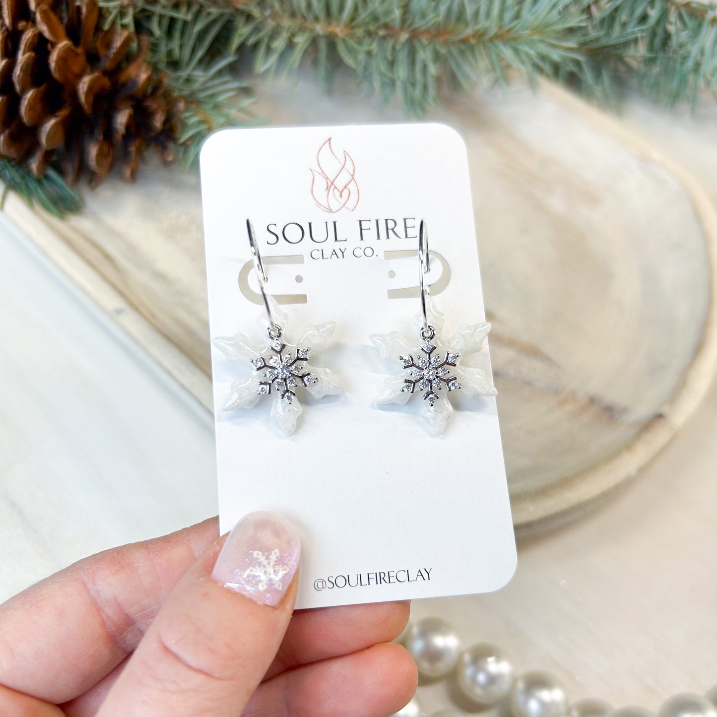 Snowflake Bling - Christmas Statement Earrings