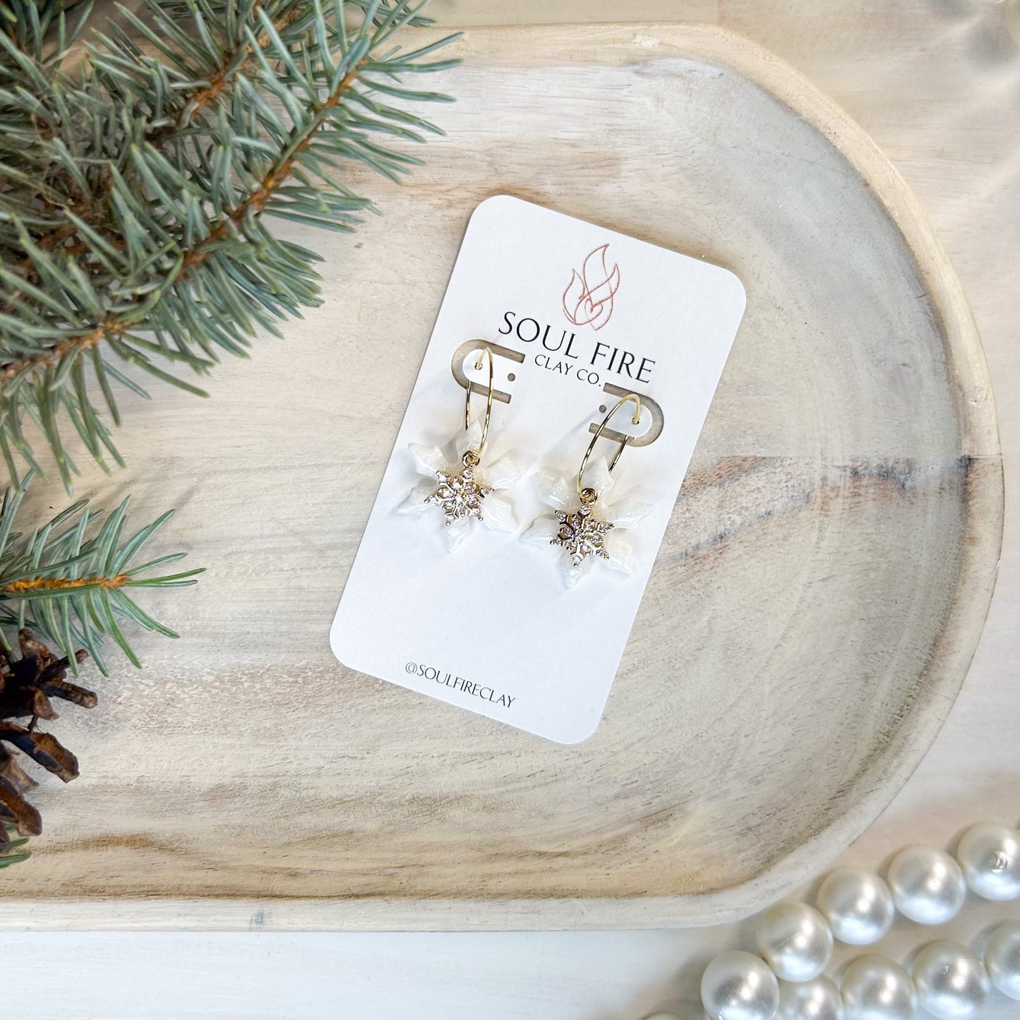 Snowflake Bling - Christmas Statement Earrings