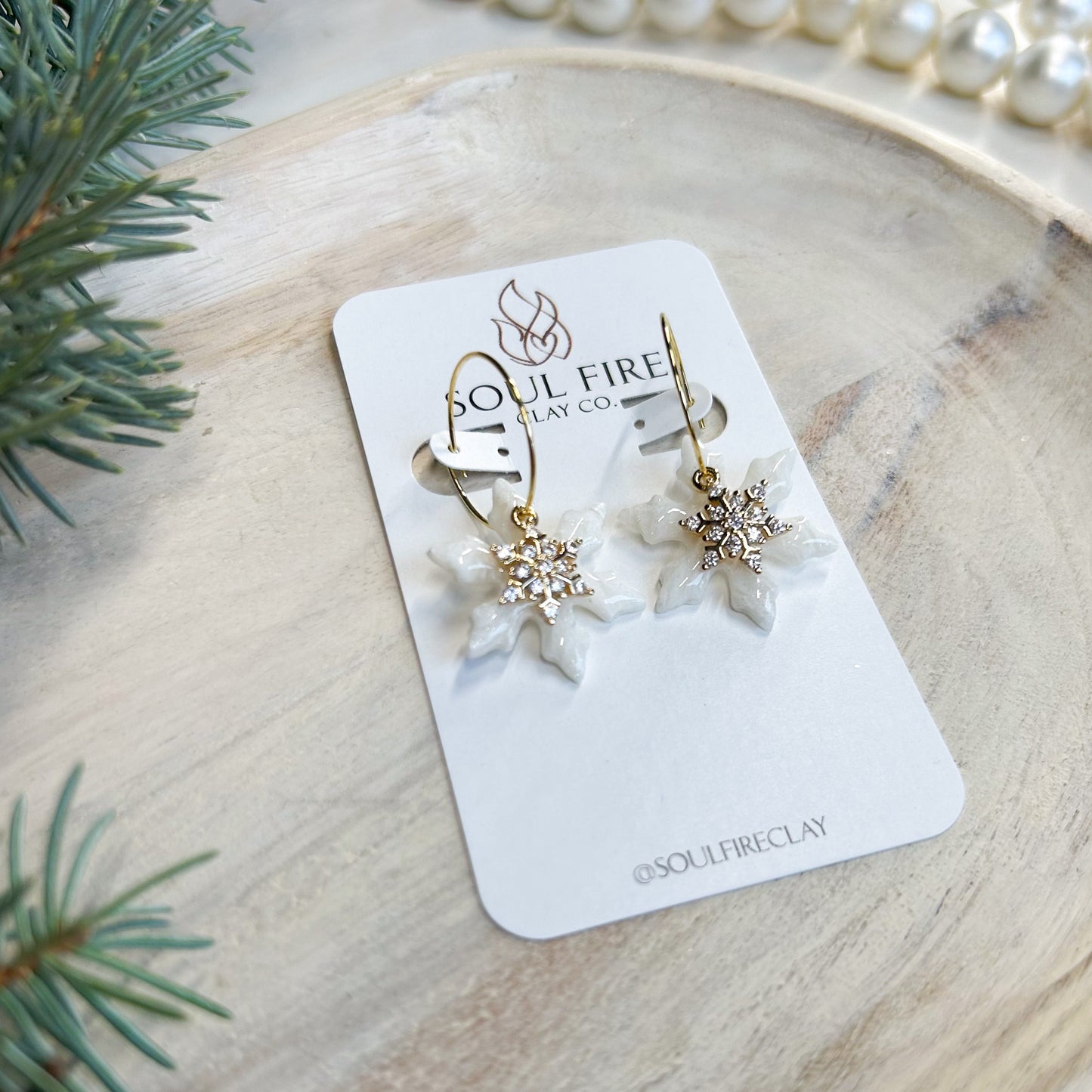 Snowflake Bling - Christmas Statement Earrings