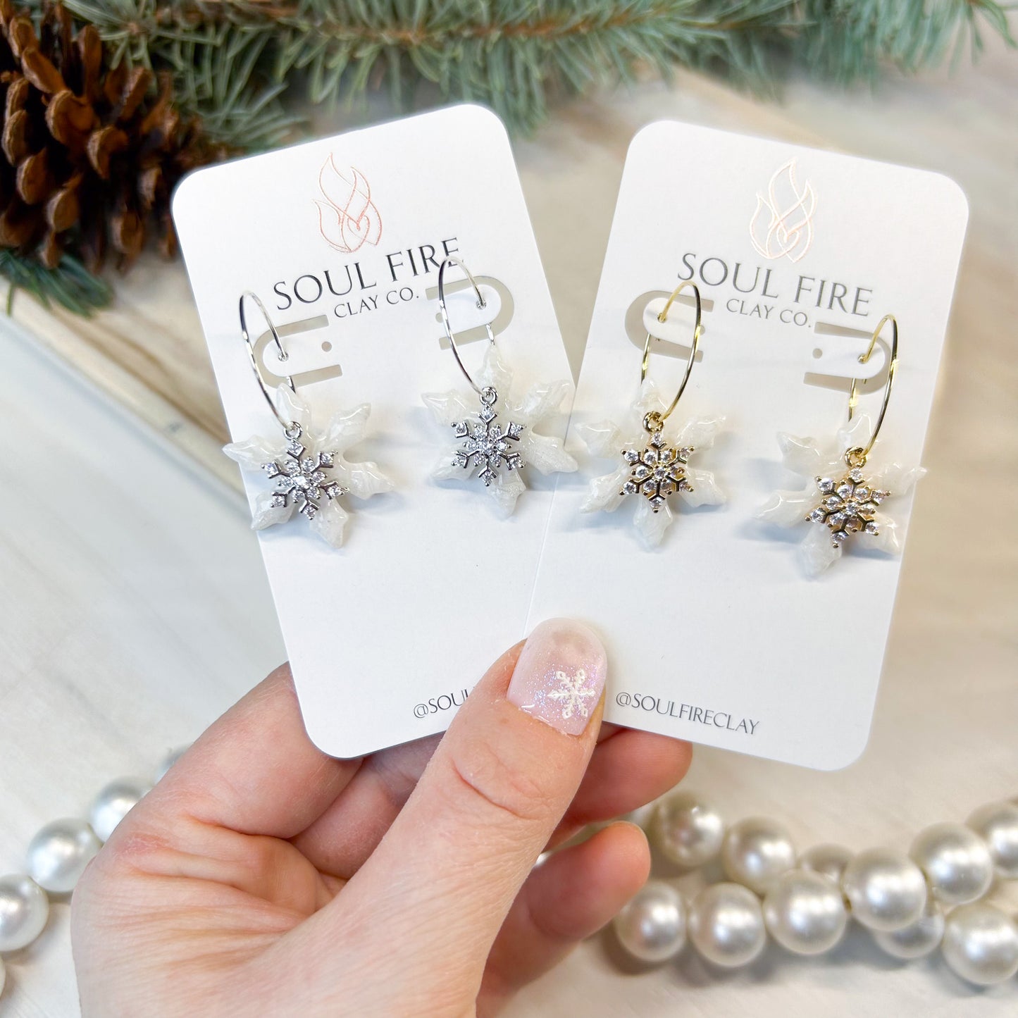 Snowflake Bling - Christmas Statement Earrings