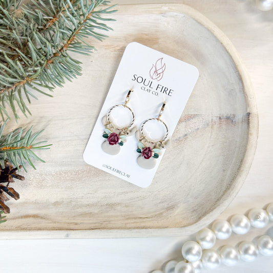 Floral Reindeer - Christmas Statement Earrings