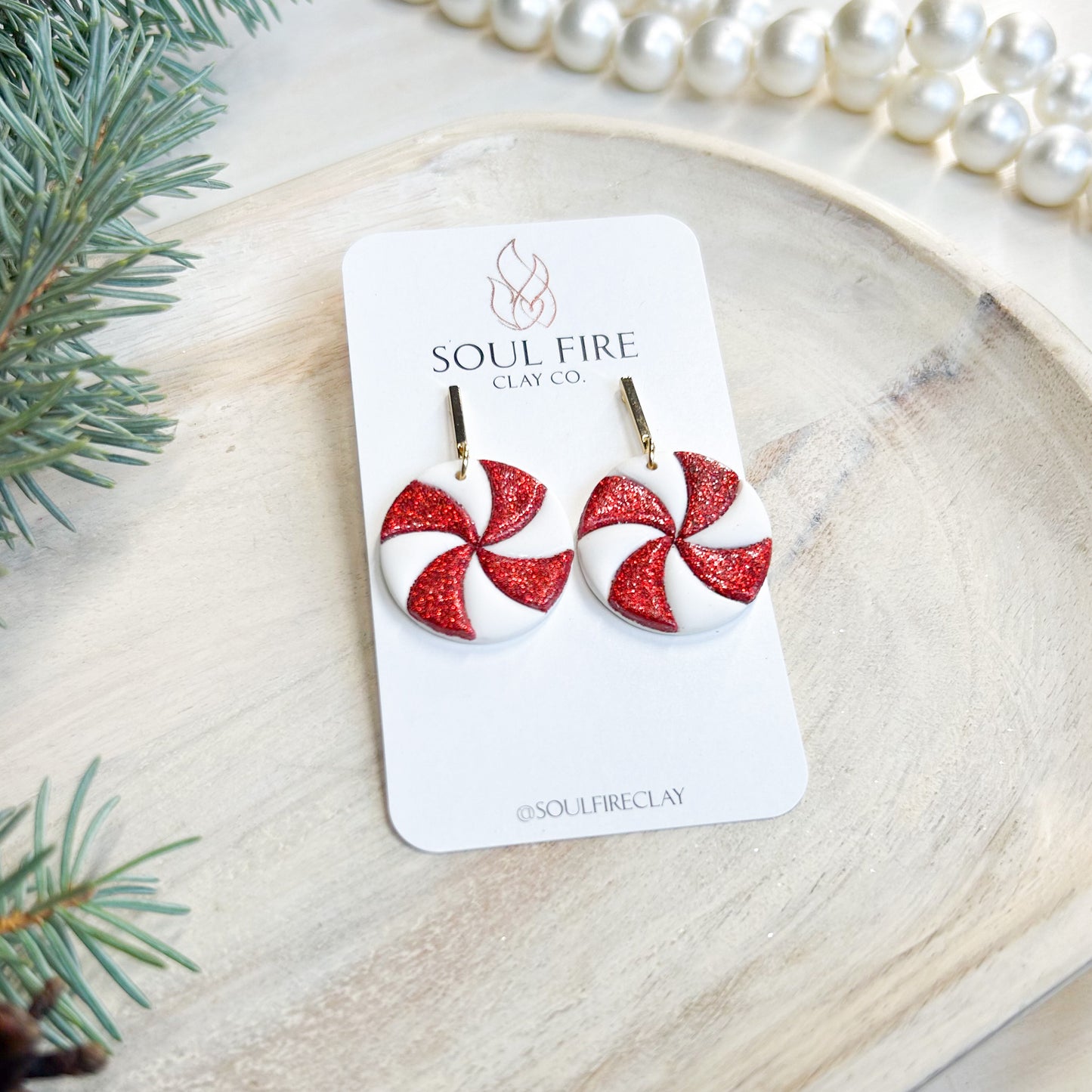 Peppermint - Christmas Statement Earrings